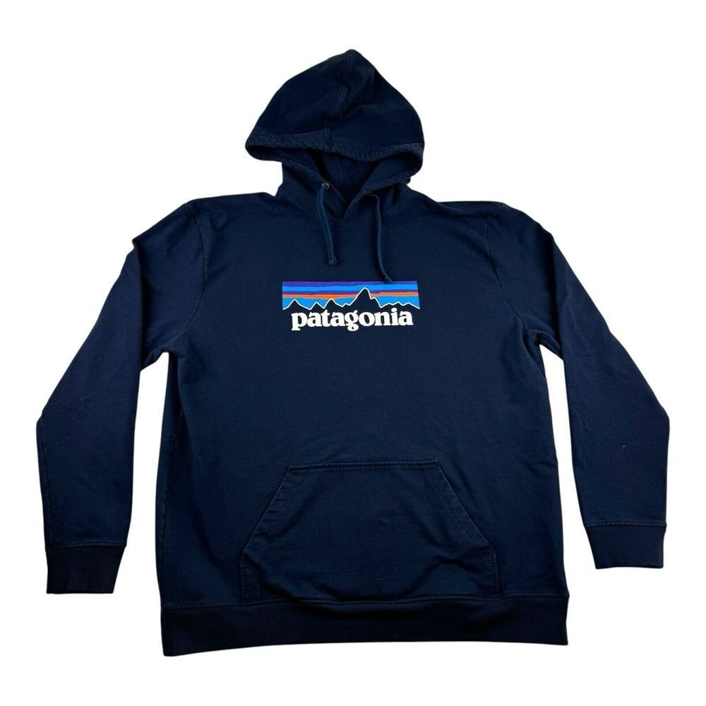 Patagonia Uprisal Men's XXL  2XL Pullover Logo Hoodie Sweatshirt Navy Blue